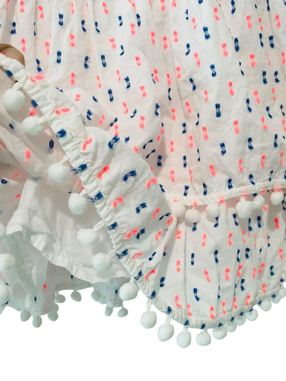 Lilly Pulitzer Ethenia Skirt Large Resort White Neon Gauzy Clip Pom Pom - Picture 4 of 6